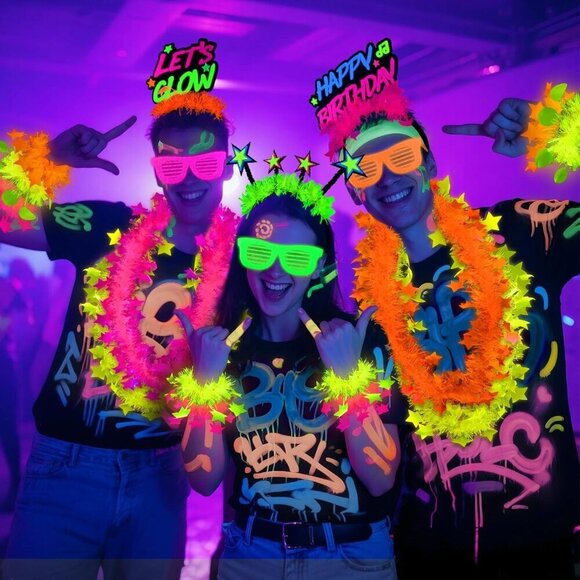 Glow in The Dark Headbands Set of 10 Neon Party Supplies Unisex Festive main image 9